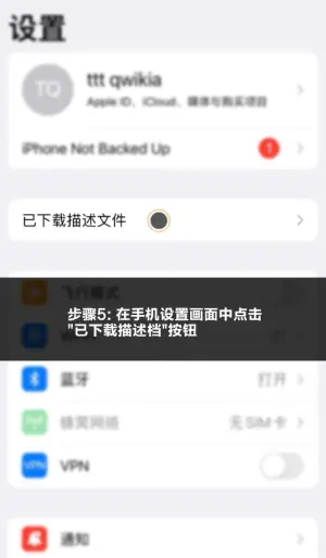 亚星iOS安装步骤5：进入设置查看描述文件