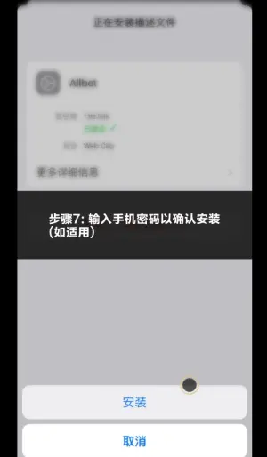 亚星iOS安装步骤7：再次确认安装